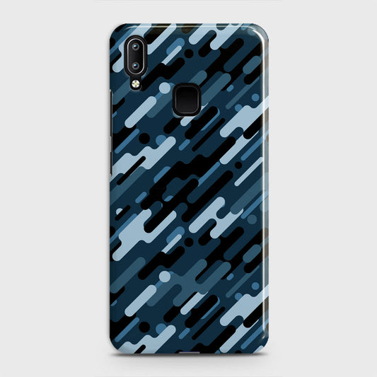 Vivo Y95 Cover - Camo Series 3 - Black & Blue Design - Matte Finish - Snap On Hard Case with LifeTime Colors Guarantee