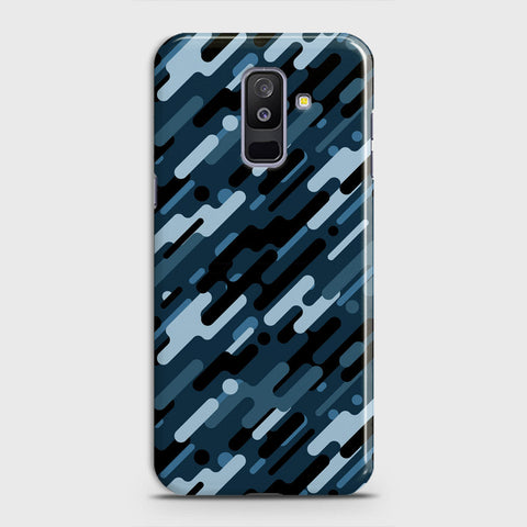 Samsung Galaxy A6 Plus 2018 Cover - Camo Series 3 - Black & Blue Design - Matte Finish - Snap On Hard Case with LifeTime Colors Guarantee