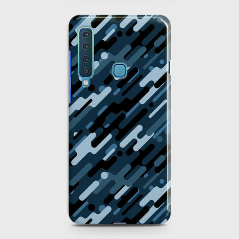 Samsung Galaxy A9s Cover - Camo Series 3 - Black & Blue Design - Matte Finish - Snap On Hard Case with LifeTime Colors Guarantee