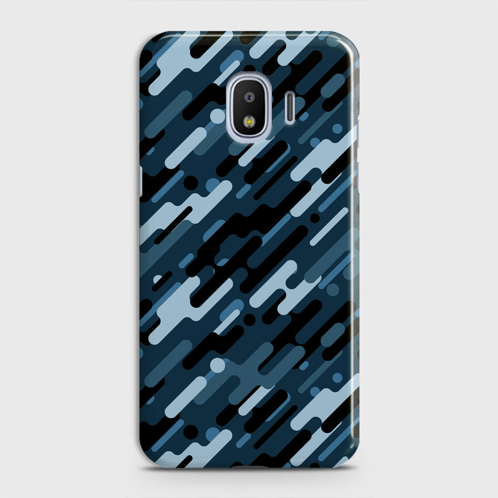 Samsung Galaxy J4 2018 Cover - Camo Series 3 - Black & Blue Design - Matte Finish - Snap On Hard Case with LifeTime Colors Guarantee