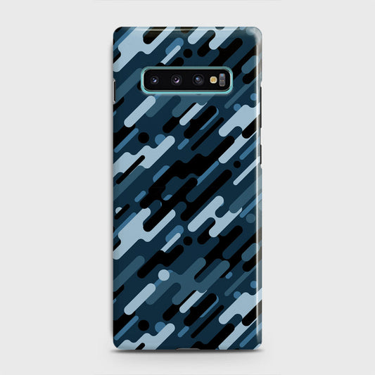 Samsung Galaxy S10 Plus Cover - Camo Series 3 - Black & Blue Design - Matte Finish - Snap On Hard Case with LifeTime Colors Guarantee