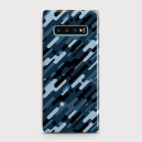 Samsung Galaxy S10 Plus Cover - Camo Series 3 - Black & Blue Design - Matte Finish - Snap On Hard Case with LifeTime Colors Guarantee