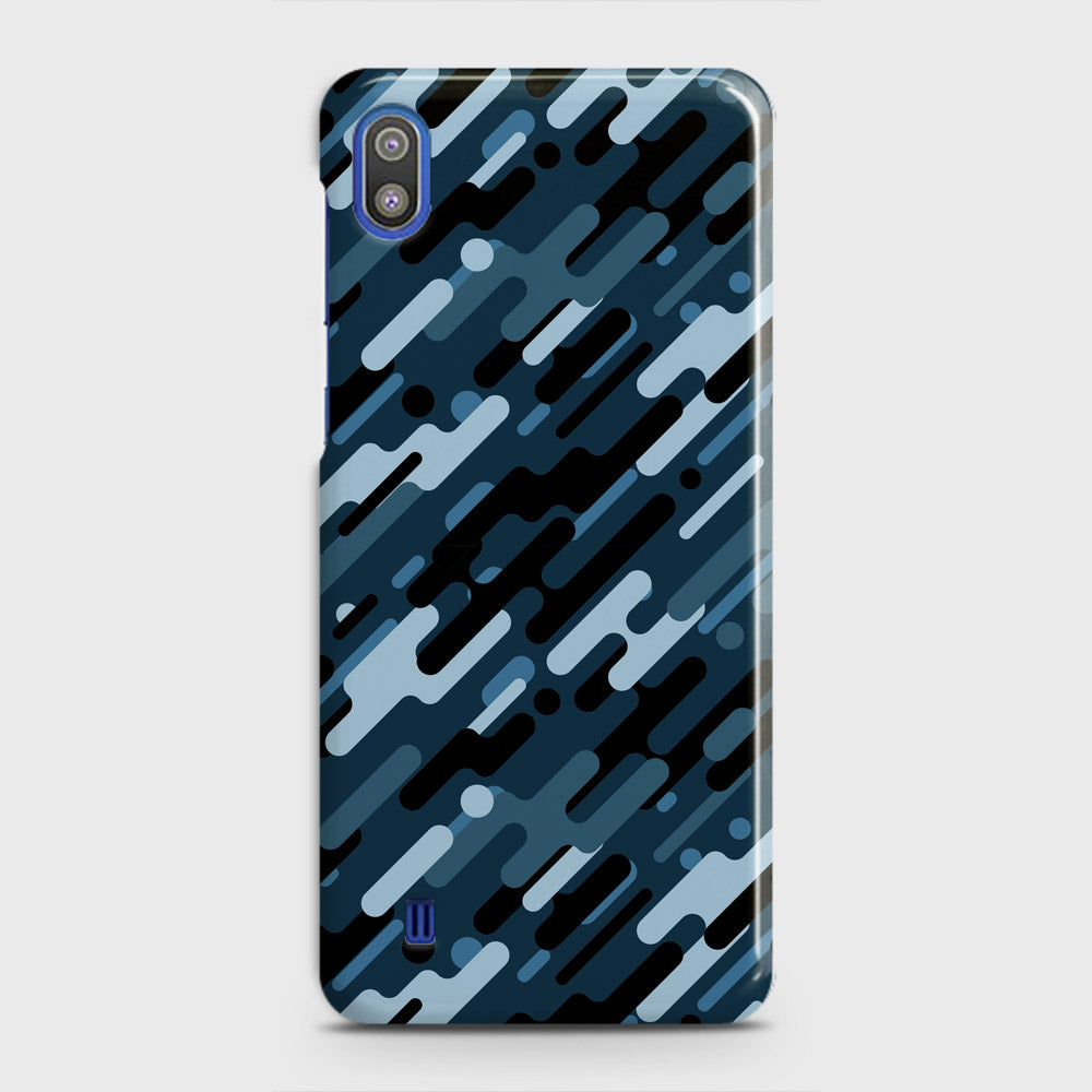 Samsung Galaxy A10 Cover - Camo Series 3 - Black & Blue Design - Matte Finish - Snap On Hard Case with LifeTime Colors Guarantee