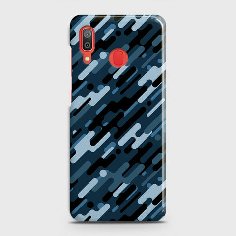 Samsung Galaxy A30 Cover - Camo Series 3 - Black & Blue Design - Matte Finish - Snap On Hard Case with LifeTime Colors Guarantee