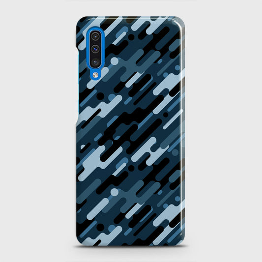 Samsung Galaxy A50 Cover - Camo Series 3 - Black & Blue Design - Matte Finish - Snap On Hard Case with LifeTime Colors Guarantee