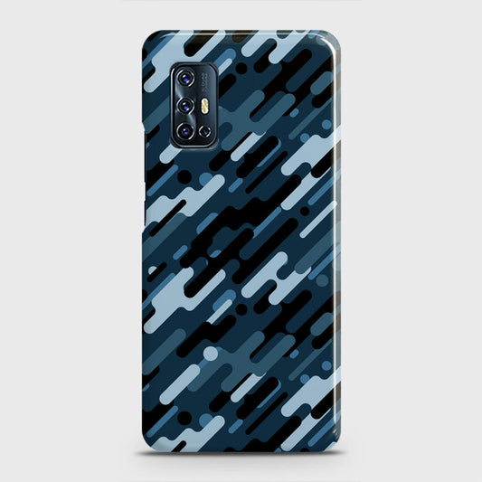 Vivo V17 Cover - Camo Series 3 - Black & Blue Design - Matte Finish - Snap On Hard Case with LifeTime Colors Guarantee