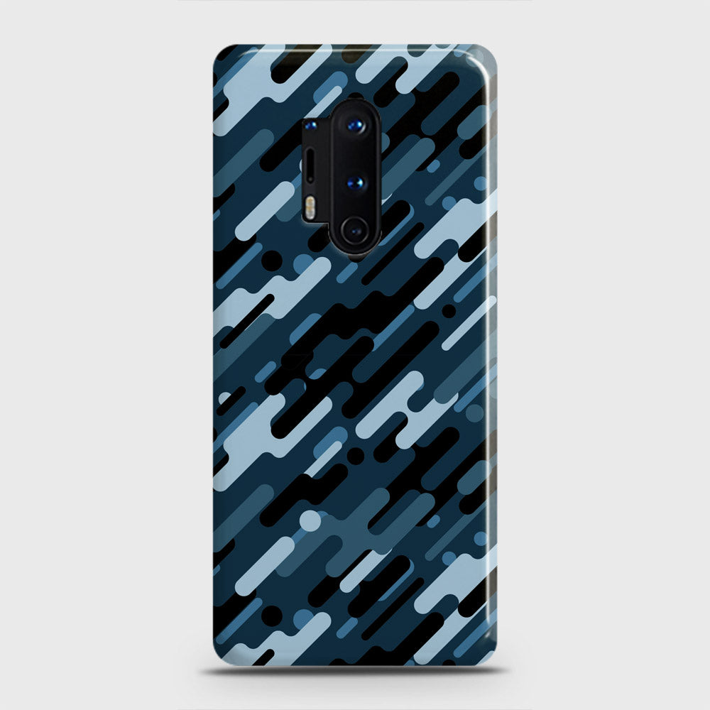 OnePlus 8 Pro Cover - Camo Series 3 - Black & Blue Design - Matte Finish - Snap On Hard Case with LifeTime Colors Guarantee