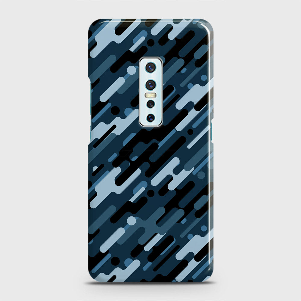 Vivo V17 Pro Cover - Camo Series 3 - Black & Blue Design - Matte Finish - Snap On Hard Case with LifeTime Colors Guarantee