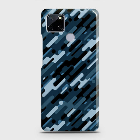 Realme C12 Cover - Camo Series 3 - Black & Blue Design - Matte Finish - Snap On Hard Case with LifeTime Colors Guarantee