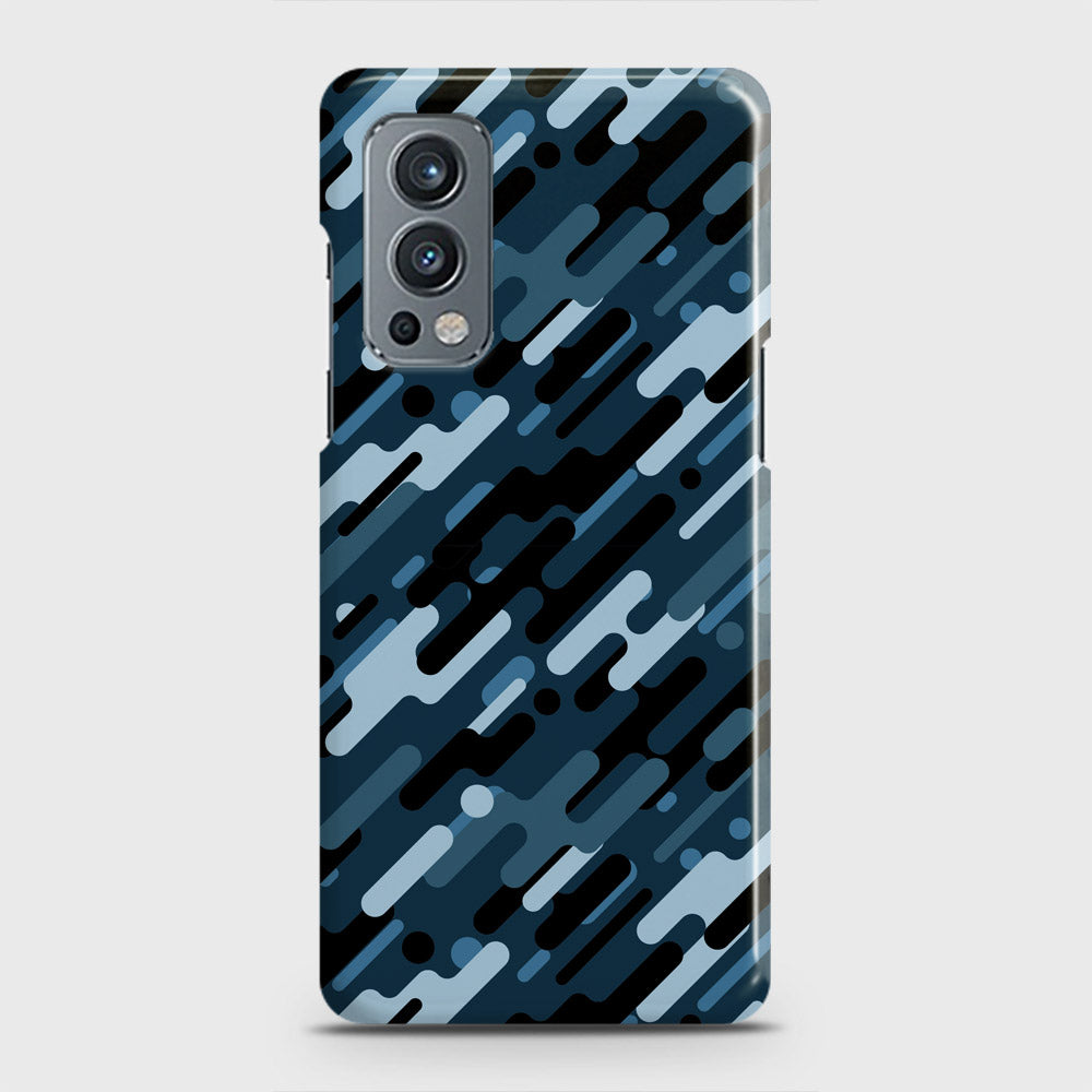 OnePlus Nord 2 Cover - Camo Series 3 - Black & Blue Design - Matte Finish - Snap On Hard Case with LifeTime Colors Guarantee