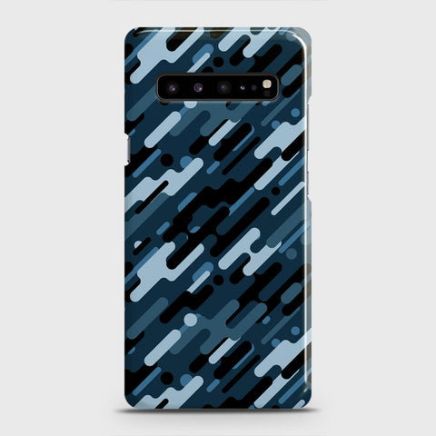 Samsung Galaxy S10 5G Cover - Camo Series 3 - Black & Blue Design - Matte Finish - Snap On Hard Case with LifeTime Colors Guarantee