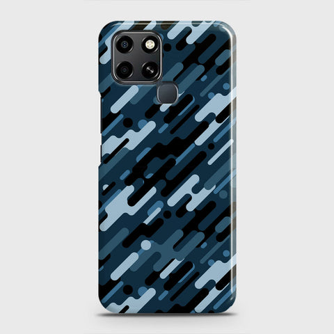 Infinix Smart 6 Cover - Camo Series 3 - Black & Blue Design - Matte Finish - Snap On Hard Case with LifeTime Colors Guarantee