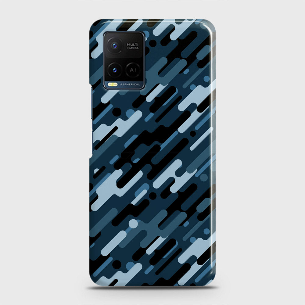 Vivo Y21s Cover - Camo Series 3 - Black & Blue Design - Matte Finish - Snap On Hard Case with LifeTime Colors Guarantee