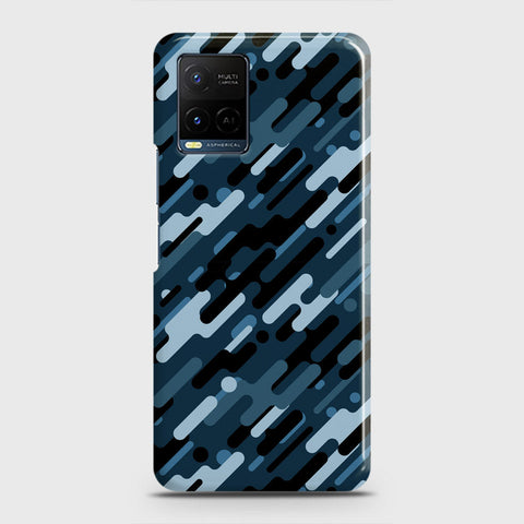 Vivo Y21e Cover - Camo Series 3 - Black & Blue Design - Matte Finish - Snap On Hard Case with LifeTime Colors Guarantee