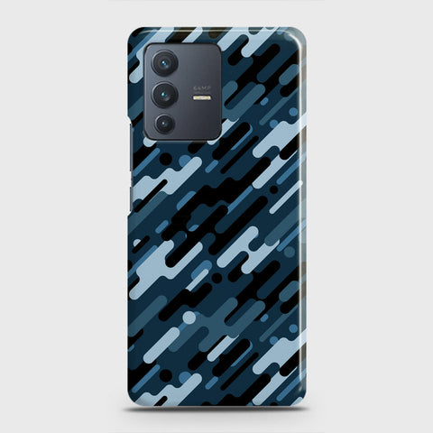 Vivo V23 5G Cover - Camo Series 3 - Black & Blue Design - Matte Finish - Snap On Hard Case with LifeTime Colors Guarantee