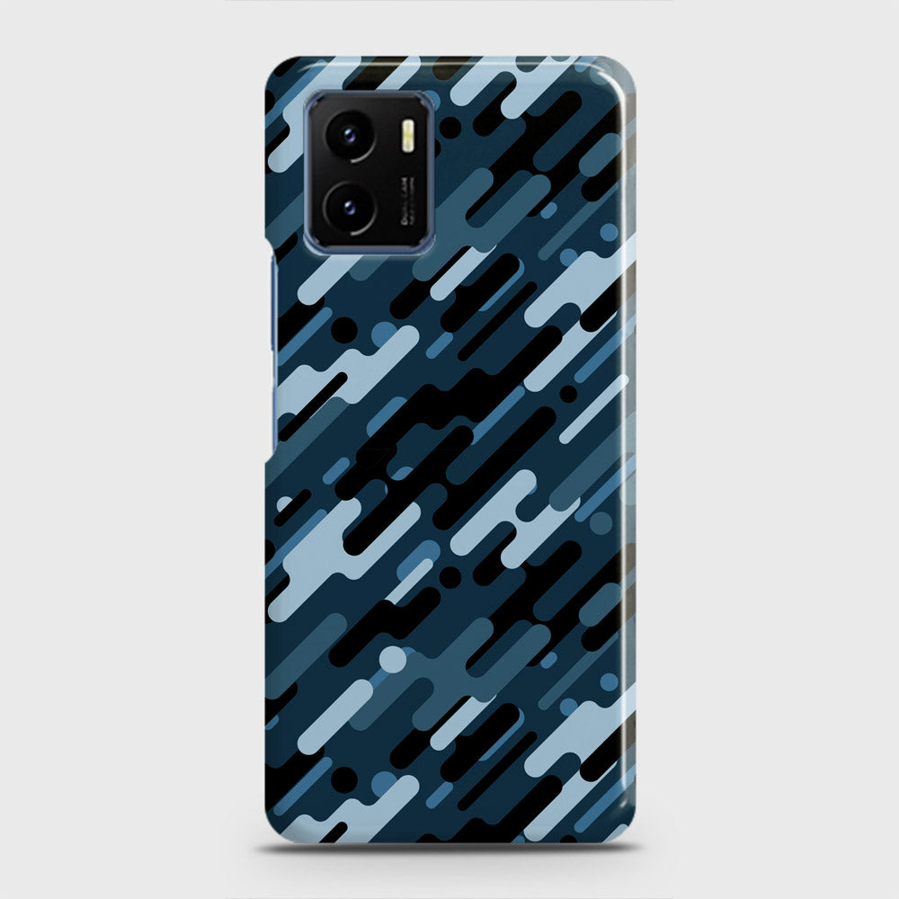 Vivo Y15a Cover - Camo Series 3 - Black & Blue Design - Matte Finish - Snap On Hard Case with LifeTime Colors Guarantee