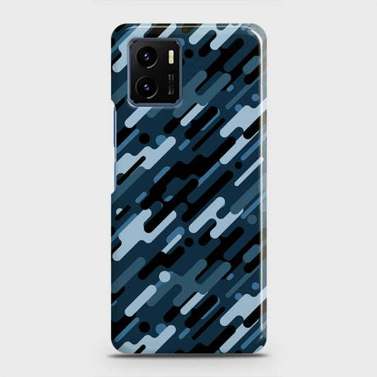 Vivo Y01 Cover - Camo Series 3 - Black & Blue Design - Matte Finish - Snap On Hard Case with LifeTime Colors Guarantee