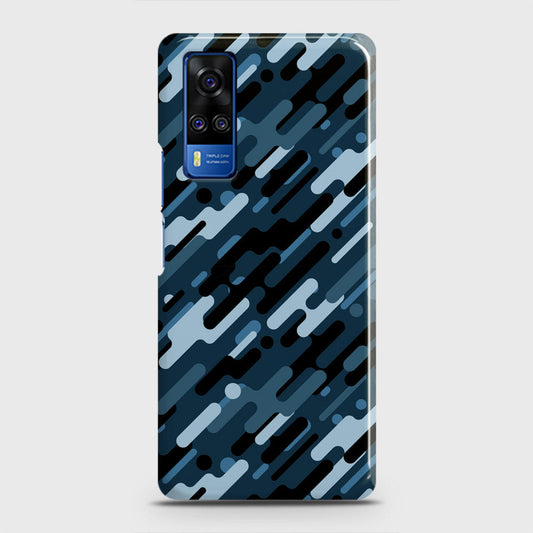 Vivo Y33  Cover - Camo Series 3 - Black & Blue Design - Matte Finish - Snap On Hard Case with LifeTime Colors Guarantee