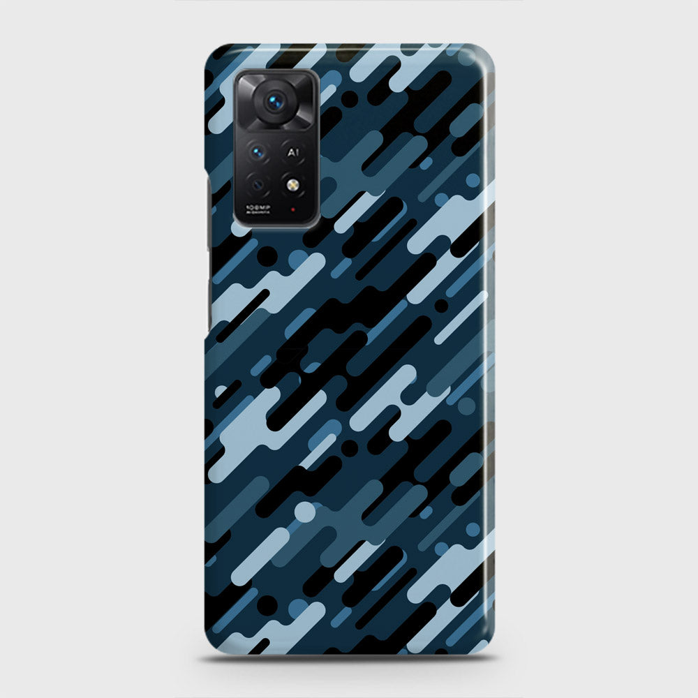 Xiaomi Redmi Note 11 Cover - Camo Series 3 - Black & Blue Design - Matte Finish - Snap On Hard Case with LifeTime Colors Guarantee