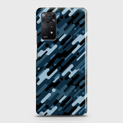 Xiaomi Redmi Note 11S Cover - Camo Series 3 - Black & Blue Design - Matte Finish - Snap On Hard Case with LifeTime Colors Guarantee