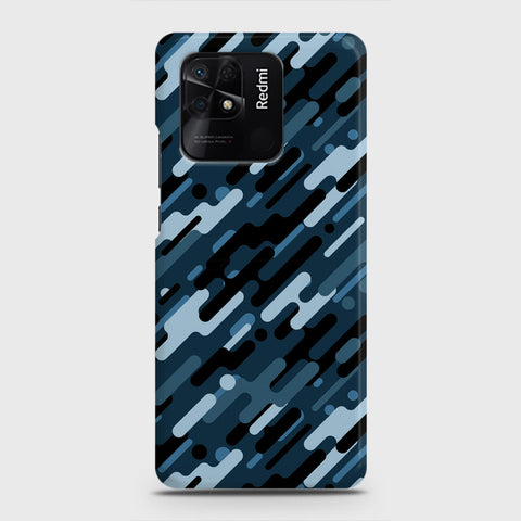 Xiaomi Redmi 10C Cover - Camo Series 3 - Black & Blue Design - Matte Finish - Snap On Hard Case with LifeTime Colors Guarantee