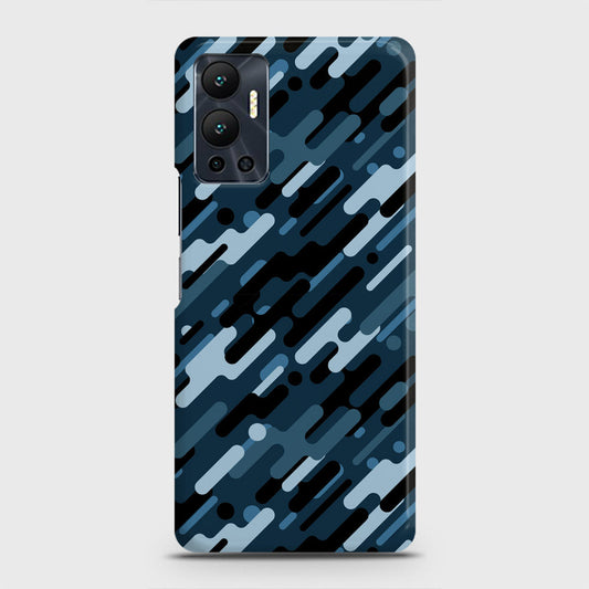 Infinix Hot 12 Cover - Camo Series 3 - Black & Blue Design - Matte Finish - Snap On Hard Case with LifeTime Colors Guarantee