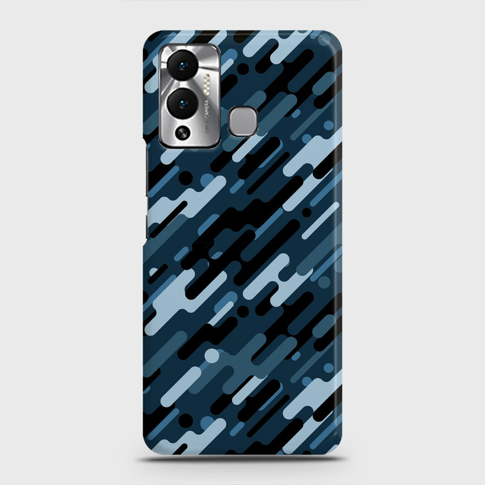 Infinix Hot 12 Play Cover - Camo Series 3 - Black & Blue Design - Matte Finish - Snap On Hard Case with LifeTime Colors Guarantee