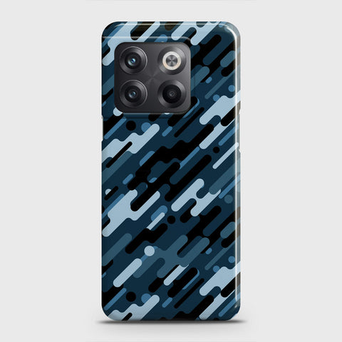 OnePlus 10T Cover - Camo Series 3 - Black & Blue Design - Matte Finish - Snap On Hard Case with LifeTime Colors Guarantee