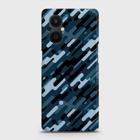 Oppo F21 Pro 5G Cover - Camo Series 3 - Black & Blue Design - Matte Finish - Snap On Hard Case with LifeTime Colors Guarantee