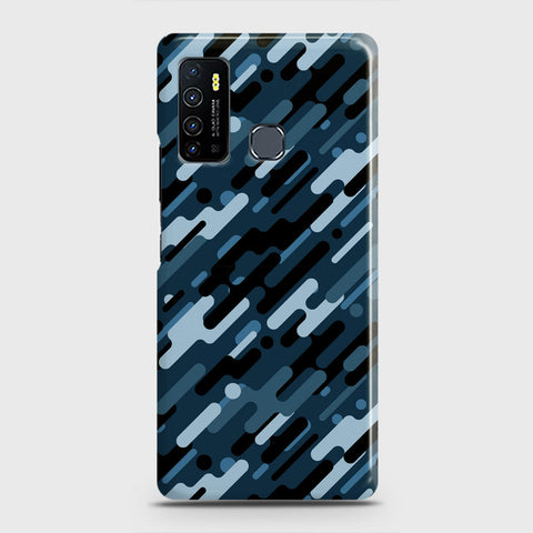 Infinix Hot 9 Pro Cover - Camo Series 3 - Black & Blue Design - Matte Finish - Snap On Hard Case with LifeTime Colors Guarantee