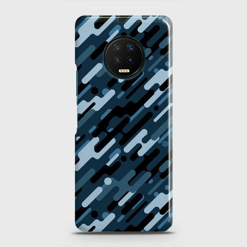 Infinix Note 7 Cover - Camo Series 3 - Black & Blue Design - Matte Finish - Snap On Hard Case with LifeTime Colors Guarantee