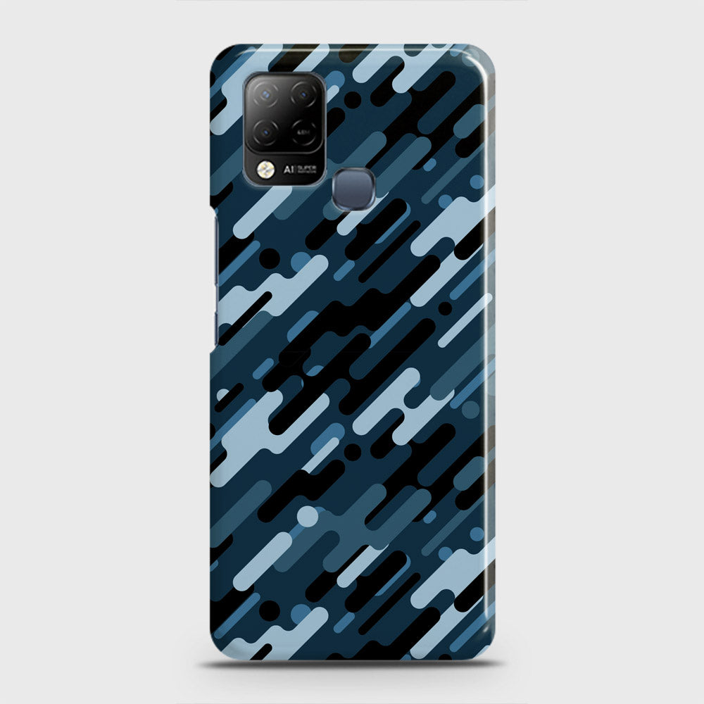 Infinix Hot 10s Cover - Camo Series 3 - Black & Blue Design - Matte Finish - Snap On Hard Case with LifeTime Colors Guarantee