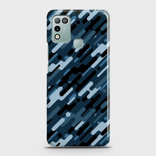 Infinix Hot 10 Play Cover - Camo Series 3 - Black & Blue Design - Matte Finish - Snap On Hard Case with LifeTime Colors Guarantee