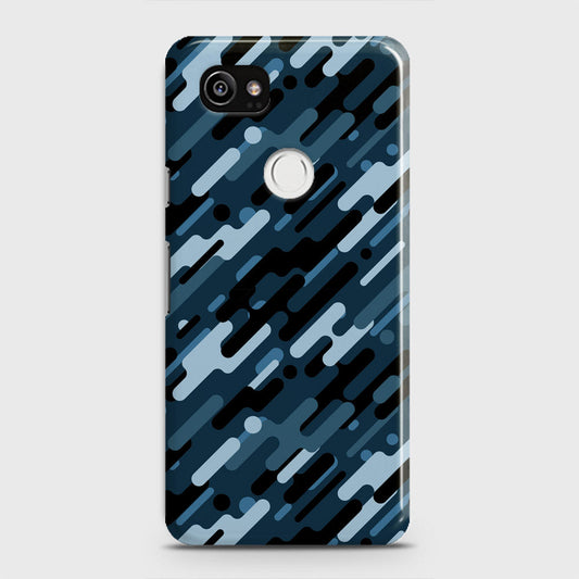 Google Pixel 2 XL Cover - Camo Series 3 - Black & Blue Design - Matte Finish - Snap On Hard Case with LifeTime Colors Guarantee