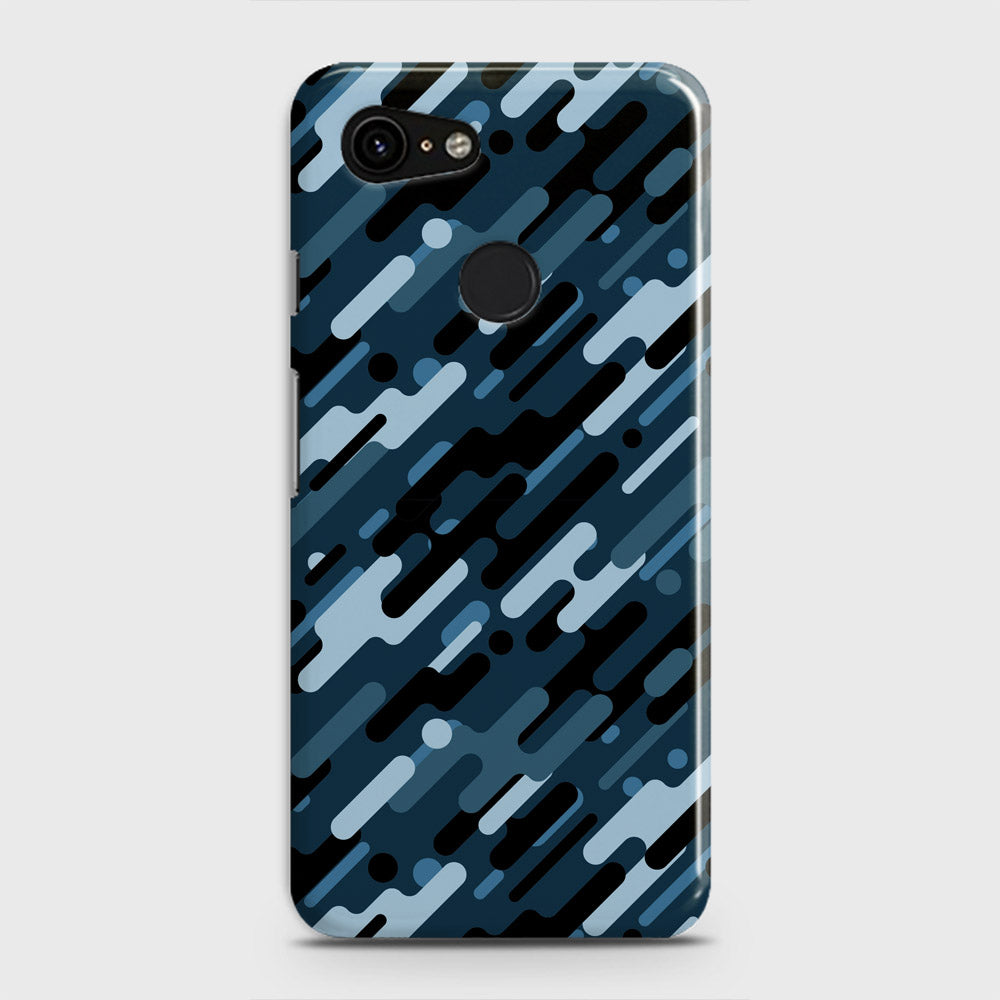 Google Pixel 3 XL Cover - Camo Series 3 - Black & Blue Design - Matte Finish - Snap On Hard Case with LifeTime Colors Guarantee