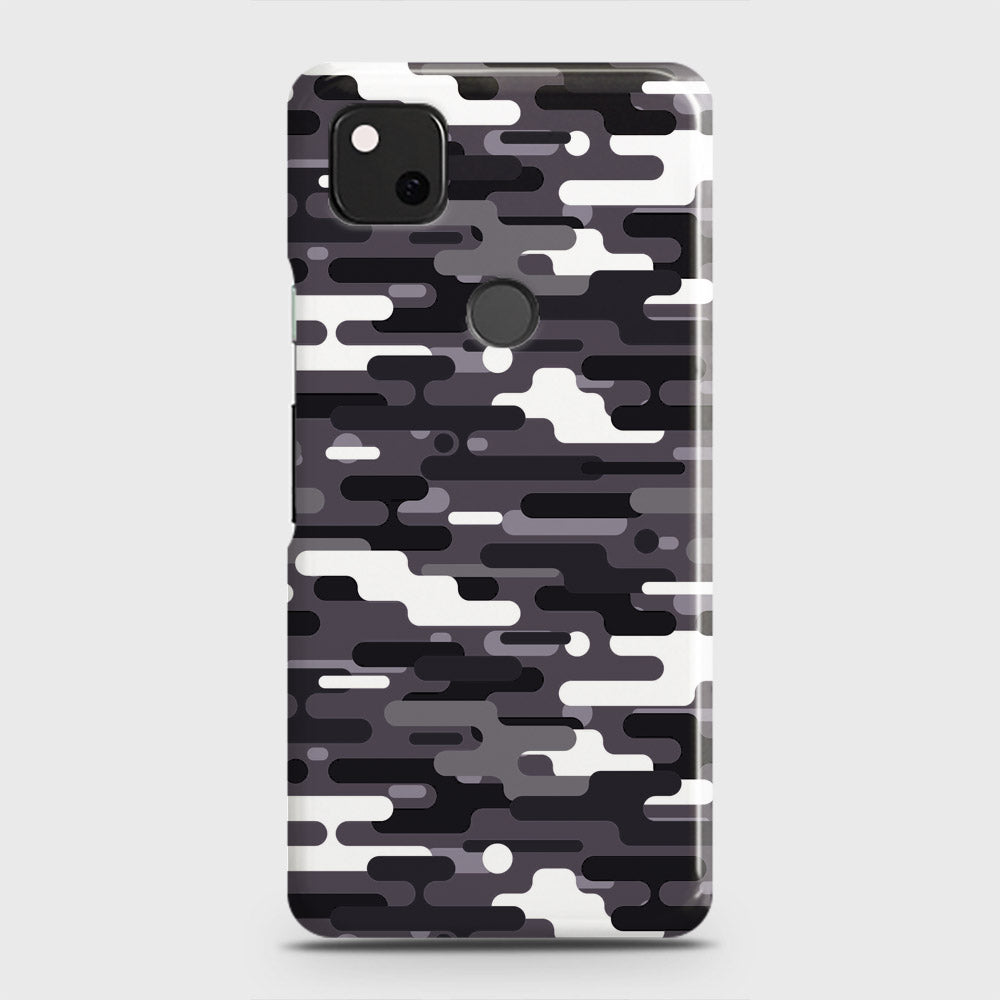 Google Pixel 4a Cover - Camo Series 2 - Black & White Design - Matte Finish - Snap On Hard Case with LifeTime Colors Guarantee