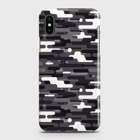 iPhone XS Cover - Camo Series 2 - Black & White Design - Matte Finish - Snap On Hard Case with LifeTime Colors Guarantee