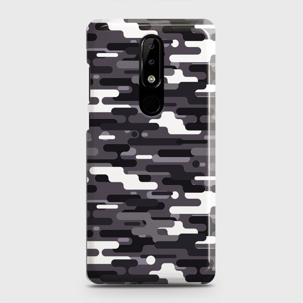 Nokia 5.1 Plus / Nokia X5  Cover - Camo Series 2 - Black & White Design - Matte Finish - Snap On Hard Case with LifeTime Colors Guarantee