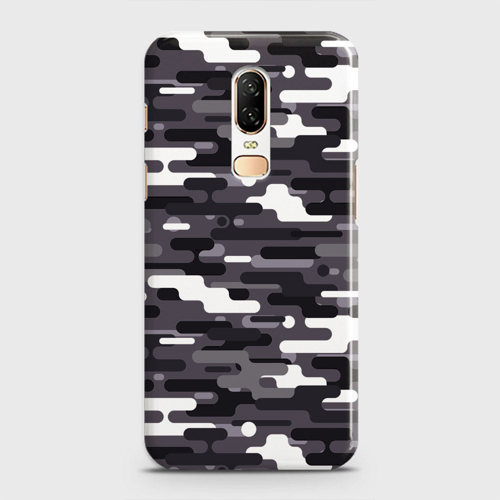 OnePlus 6  Cover - Camo Series 2 - Black & White Design - Matte Finish - Snap On Hard Case with LifeTime Colors Guarantee