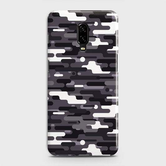 OnePlus 6T  Cover - Camo Series 2 - Black & White Design - Matte Finish - Snap On Hard Case with LifeTime Colors Guarantee