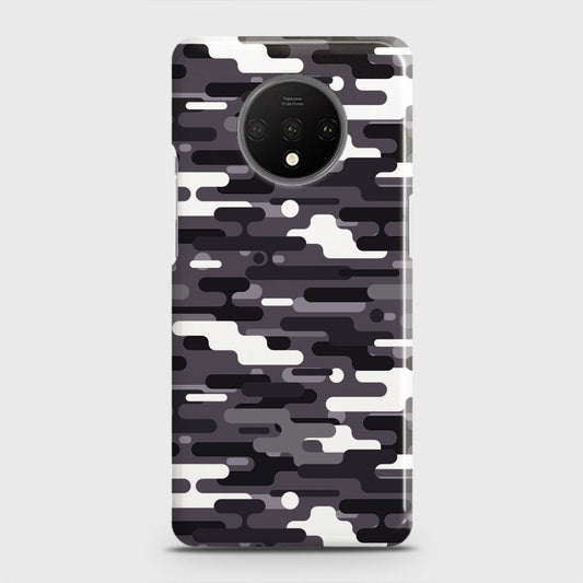 OnePlus 7T Cover - Camo Series 2 - Black & White Design - Matte Finish - Snap On Hard Case with LifeTime Colors Guarantee