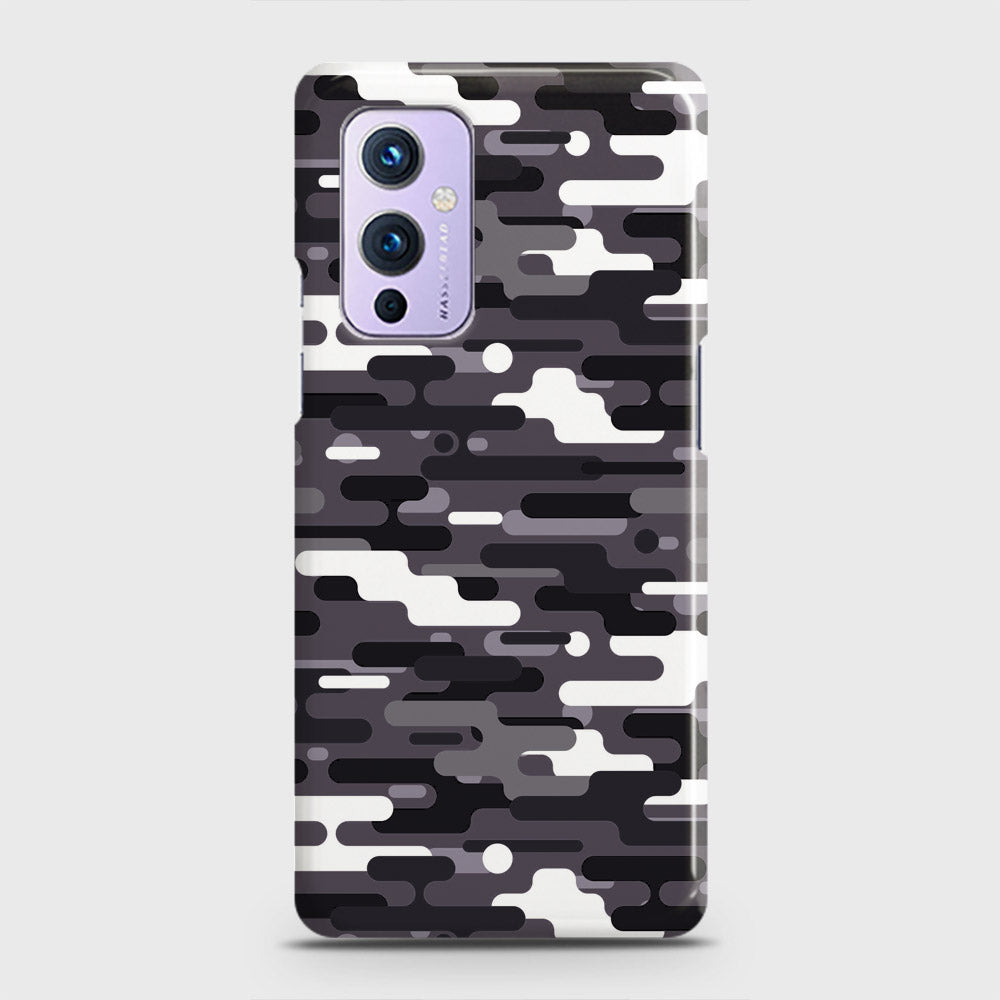 OnePlus 9  Cover - Camo Series 2 - Black & White Design - Matte Finish - Snap On Hard Case with LifeTime Colors Guarantee