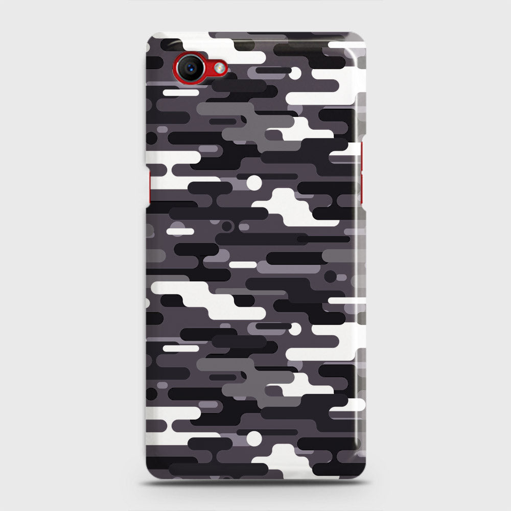 Oppo F7 Youth Cover - Camo Series 2 - Black & White Design - Matte Finish - Snap On Hard Case with LifeTime Colors Guarantee