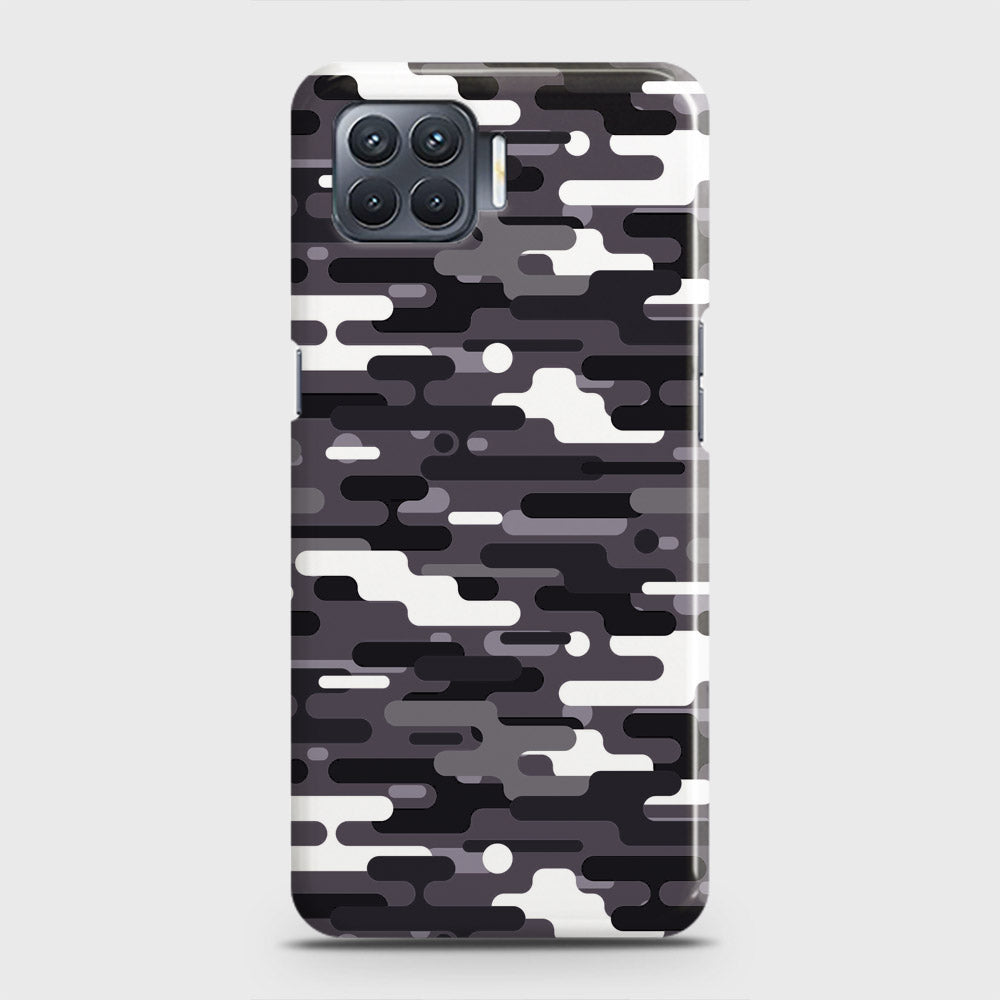 Oppo F17 Cover - Camo Series 2 - Black & White Design - Matte Finish - Snap On Hard Case with LifeTime Colors Guarantee