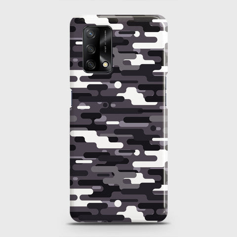 Oppo F19 Cover - Camo Series 2 - Black & White Design - Matte Finish - Snap On Hard Case with LifeTime Colors Guarantee