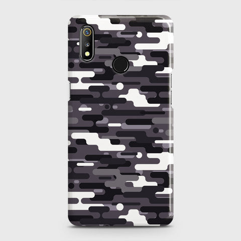 Realme 3 Cover - Camo Series 2 - Black & White Design - Matte Finish - Snap On Hard Case with LifeTime Colors Guarantee