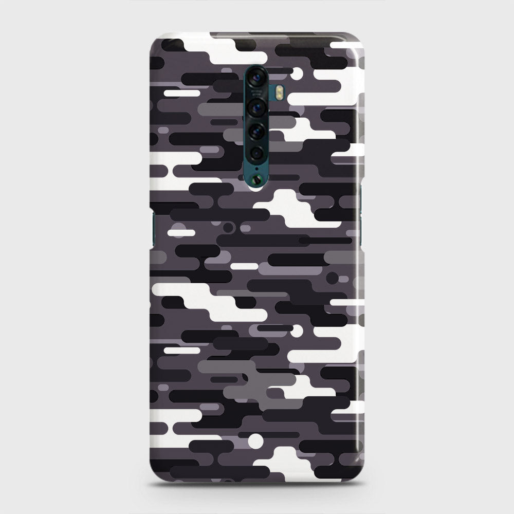 Oppo Reno 2 Cover - Camo Series 2 - Black & White Design - Matte Finish - Snap On Hard Case with LifeTime Colors Guarantee