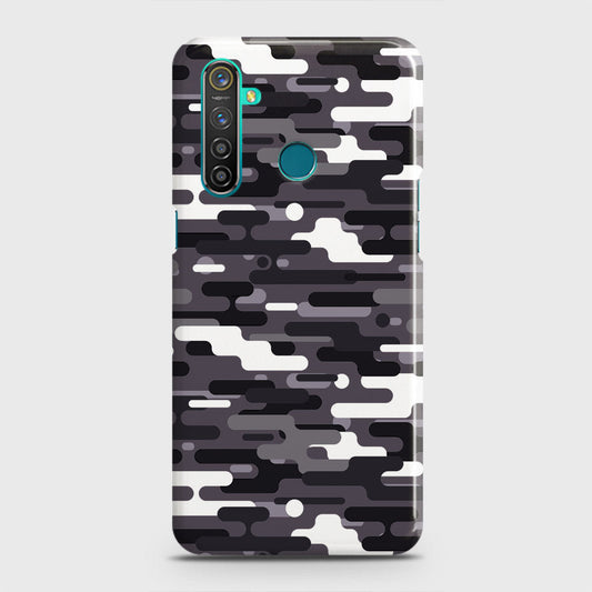 Realme 5 Cover - Camo Series 2 - Black & White Design - Matte Finish - Snap On Hard Case with LifeTime Colors Guarantee