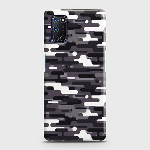 Oppo A52 Cover - Camo Series 2 - Black & White Design - Matte Finish - Snap On Hard Case with LifeTime Colors Guarantee