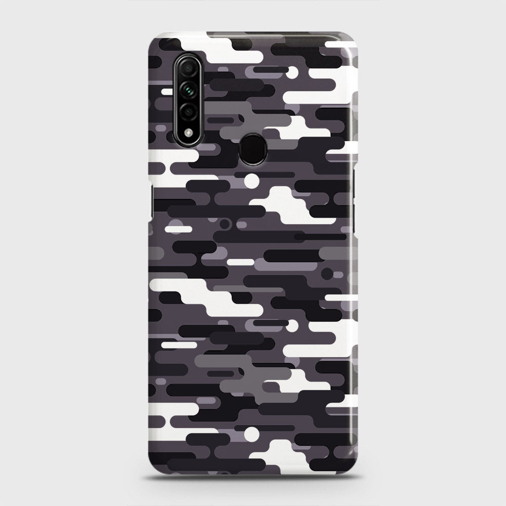 Oppo A8 Cover - Camo Series 2 - Black & White Design - Matte Finish - Snap On Hard Case with LifeTime Colors Guarantee